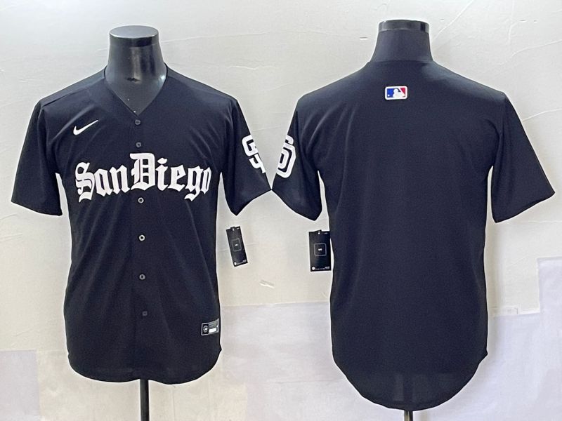 Men 2025 San Diego Padres Blank Black Five generations Joint Name Nike MLB Jersey style 1->san diego padres->MLB Jersey